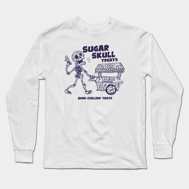 Sugar Skull Treats // Funny Day of the Dead Ice Cream Cart Long Sleeve T-Shirt by SLAG_Creative